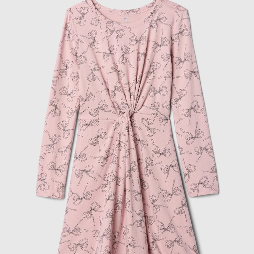 NWT GAP Factory Bow Print Twist-Front Dress Girls (L (10), XL (12), XXL (11/16)